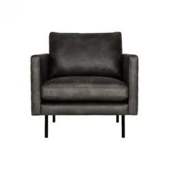 HomingXL Fauteuil - Daisy - met doorgestikte armleuning - leer Colorado antraciet 01