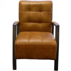 Clearance HomingXL Fauteuil - Elba - lederlook Missouri cognac 03