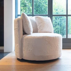 Online Bo Lundgren Fauteuil - Rondo - bunny stof Lapit wit