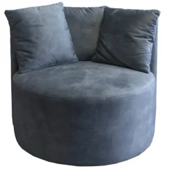 Outlet Bo Lundgren Fauteuil - Rondo - velvet stof Palladium blauw