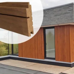 Outlet Elephant Gevelbekleding Thermo Radiata Pine stripes S/L 2,8 x 14 cm