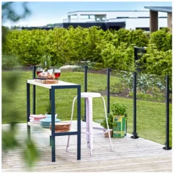 Best Plus Danmark Glasplaat - Gehard glas 6 mm helder glas tbv ronde palen (90 x 91 cm)