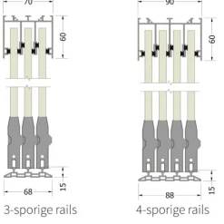 New TrendHout Glazen schuifwand - Rechts schuivend - H 2270 mm x B max. 3405 mm - RAL 9005 zwart