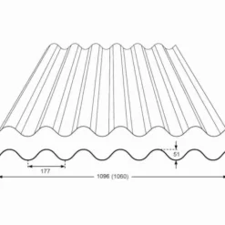 Clearance Thyssenkrupp Golfplaat polyester 177/51 - 0,8 mm - Naturel 1100 x 2750 mm