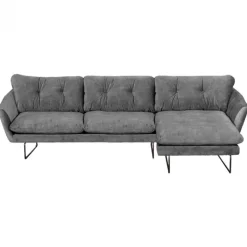 Hot Bo Lundgren Hoekbank - Kuddar - rechts - velours Adore grijs 180