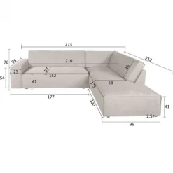 Best Dutch by HomingXL Hoekbank - Marken - rechts - Bjorn grof geweven beige 24