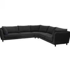 Clearance HomingXL Hoekbank - Samba - rechts - stof Monet zwart/grijs 95