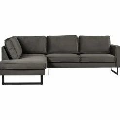 Outlet HomingXL Hoekbank - Stuart - links - Velours Adore donkergrijs 68