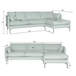 Clearance HomingXL Hoekbank - Zinnia - links - stof Varese zeegroen 21