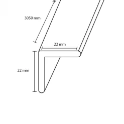 Hot Bo Lundgren Hoeklat MDF - Gavle Warm Noten - 22 x 22 mm 305 cm
