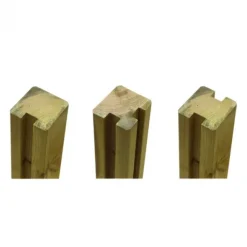 New Plus Danmark Hoekpaal rabatsysteem vuren - 9 x 9 cm groen geimpregneerd geschaafd