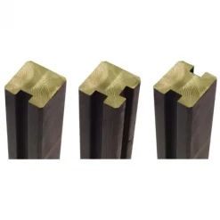 Hot Plus Danmark Hoekpaal rabatsysteem vuren - verlijmd 9 x 9 cm zwart geschaafd