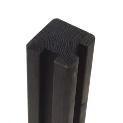 Outlet Plus Danmark Hoekpaal rabatsysteem vuren - 9 x 9 cm zwart geschaafd