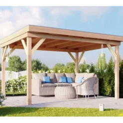 Clearance HomingXL Houten overkapping - Douglas - 400 x 400 cm