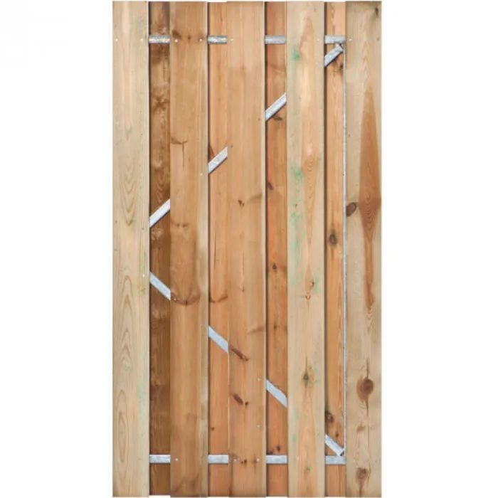 Hot HomingXL Tuindeur Grenen recht met stalen frame groen geimpregneerd (100 x 195 cm) inclusief beslag