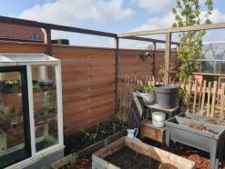 Discount Elephant Hout & Beton schutting grijs - Hardhout keruing 15L (197 x 200 cm) dikte 3,9 cm