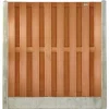 Hot Elephant Hout & Beton schutting grijs - hardhout Bankirai Timber recht 15L (197 x 200 cm) v-groef schermdikte 3,9 cm