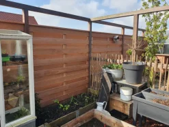 Elephant Hout & Beton schutting zwart - Hardhout keruing 15L (197 x 200 cm) dikte 3,9 cm