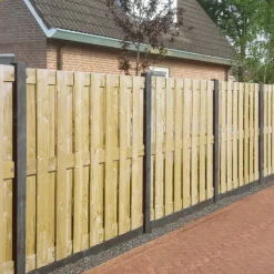 Best Elephant Hout & Beton schutting zwart - Douglas recht 15L (197 x 200 cm) dikte 4,5 cm