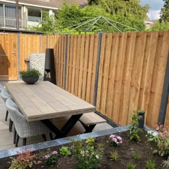 Best Elephant Hout & Beton schutting zwart - Douglas recht 15L (197 x 200 cm) dikte 4,5 cm