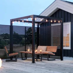 Clearance Plus Danmark Houten Pergola - Daylife 5 - Vurenhout gegrond zwart 198 x 198 x 208 cm