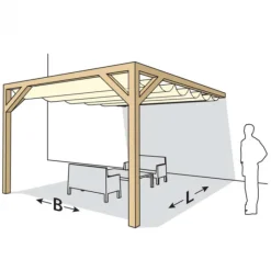 Discount HomingXL Houten Pergola - Douglas 300 x 400cm aanbouw