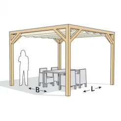 Sale HomingXL Houten Pergola - Douglas geschaafd 250 x 250cm vrijstaand