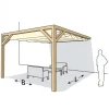 HomingXL Houten Pergola - Eiken 300 x 300cm aanbouw