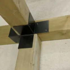 Clearance HomingXL Houtverbinding vierweg - verzinkt en zwart gepoedercoat incl. bevestigingsmateriaal - 145 x 145 mm