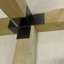 Clearance HomingXL Houtverbinding vierweg - verzinkt en zwart gepoedercoat - 115 x 115 mm