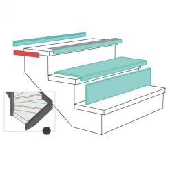 Sale Maestro Steps Kantenband (2 stuks) - Dark Grey Stone - 40 x 6 cm