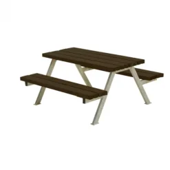 Plus Danmark Kinderpicknicktafel vuren gegrond zwart - Alpha 118 x 118 x 57 cm