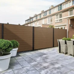 New Elephant Lamellen set composiet - triple Rhombus natural dark brown - co-extrusie 180 x 15 cm (6 stuks)