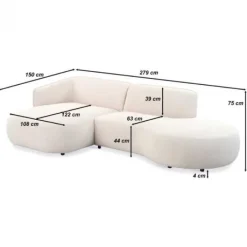 Online HomingXL Loungebank Lesoir links - Quelle 3 - 1,50 x 2,79 mtr breed