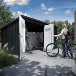 Outlet Plus Danmark Multi tuinhuis dubbele deur/dicht 9,5 m2 onbehandeld 218 x 432 x 220 cm