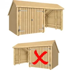 Best Plus Danmark Multi tuinhuis dubbele deur / open 10,5 m2 onbehandeld 248 x 432 x 250 cm