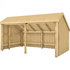 Outlet Plus Danmark Multi tuinhuis open 10,5 m2 onbehandeld 248 x 432 x 250 cm