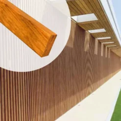 Elephant Open gevelbekleding hardhout Jatoba verticaal 2,1 x 5,8 cm