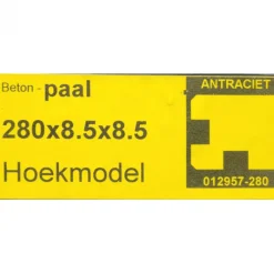 New Elephant Paal beton diamantkop - hoekpaal 8,5 x 8,5 cm zwart