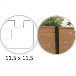 New HomingXL Paal beton met sleuf - hoekpaal 11,5 x 11,5 cm antraciet