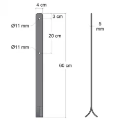 Outlet Plus Danmark Paalhouder gegalvaniseerd incl. schroeven tbv tuinpaal 7 x 7 cm - 4 x 60 cm