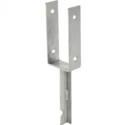 New Plus Danmark Paalhouder gepunt U gegalvaniseerd tbv tuinpaal van 9 x 9 cm - 40 cm