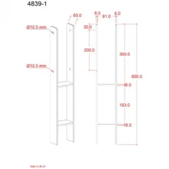 Plus Danmark Paalhouder H zwart tbv tuinpaal van 9 x 9 cm - 60 cm