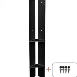 Hot Plus Danmark Paalhouder hoek zwart incl. schroeven tbv tuinpaal van 9 x 9 cm - 60 cm
