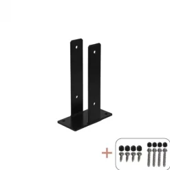 Discount Plus Danmark Paalhouder met voet U zwart incl. schroeven tbv tuinpaal 9 x 9 cm - 30 cm