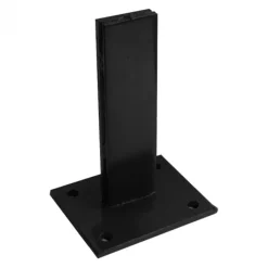 C-Wood Paalhouder met voet verzinkt zwart RAL9005 tbv aluminium sleufpalen