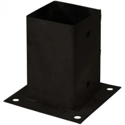 Hot Plus Danmark Paalhouder met voet zwart tbv tuinpaal van 9 x 9 cm - 15 x 15 cm