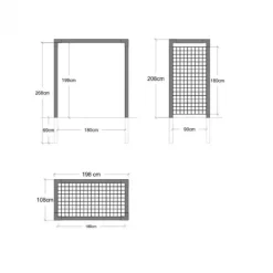 Online Plus Danmark Pergola hout met gaaspanelen - 198 x 108 x 208 cm