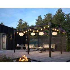 Online Plus Danmark Pergola hout vierkant - 387 x 387 x 217 cm