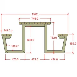 Hot Plus Danmark Picknicktafel thermowood - Wega